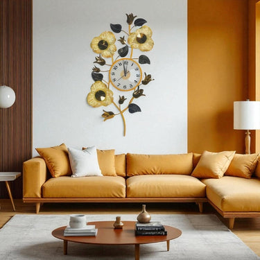 The Sun petal Wall Clock (19 x 35 Inches)